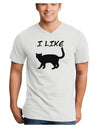 I Like Cat Silhouette Design Adult V-Neck T-shirt by TooLoud-Mens V-Neck T-Shirt-TooLoud-White-Small-Davson Sales