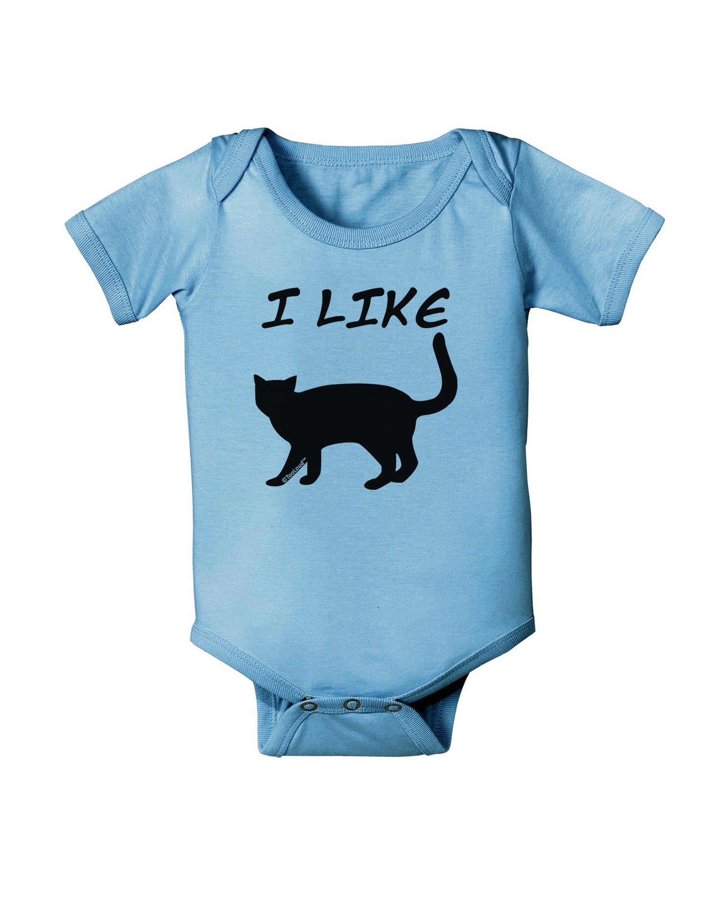 I Like Cat Silhouette Design Baby Romper Bodysuit by TooLoud-Baby Romper-TooLoud-Light-Blue-06-Months-Davson Sales