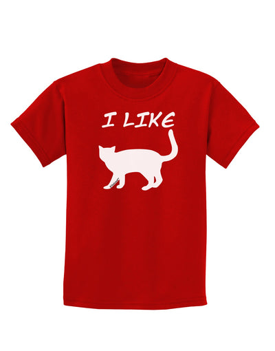 I Like Cat Silhouette Design Childrens Dark T-Shirt by TooLoud-Childrens T-Shirt-TooLoud-Red-X-Small-Davson Sales