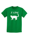 I Like Cat Silhouette Design Childrens Dark T-Shirt by TooLoud-Childrens T-Shirt-TooLoud-Kelly-Green-X-Small-Davson Sales