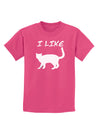 I Like Cat Silhouette Design Childrens Dark T-Shirt by TooLoud-Childrens T-Shirt-TooLoud-Sangria-X-Small-Davson Sales