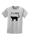 I Like Cat Silhouette Design Childrens T-Shirt by TooLoud-Childrens T-Shirt-TooLoud-AshGray-X-Small-Davson Sales