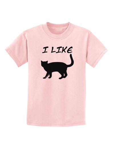 I Like Cat Silhouette Design Childrens T-Shirt by TooLoud-Childrens T-Shirt-TooLoud-PalePink-X-Small-Davson Sales