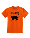 I Like Cat Silhouette Design Childrens T-Shirt by TooLoud-Childrens T-Shirt-TooLoud-Orange-X-Small-Davson Sales