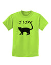 I Like Cat Silhouette Design Childrens T-Shirt by TooLoud-Childrens T-Shirt-TooLoud-Lime-Green-X-Small-Davson Sales