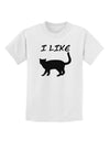 I Like Cat Silhouette Design Childrens T-Shirt by TooLoud-Childrens T-Shirt-TooLoud-White-X-Small-Davson Sales