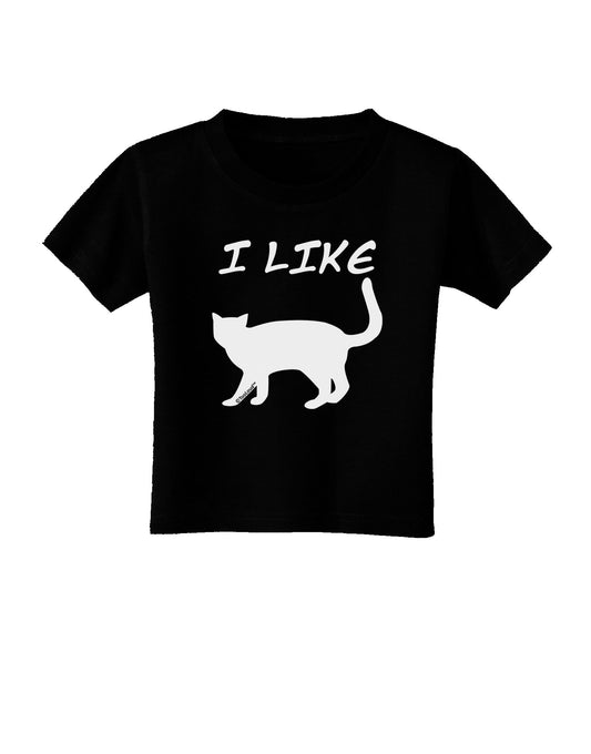 I Like Cat Silhouette Design Toddler T-Shirt Dark by TooLoud-Toddler T-Shirt-TooLoud-Black-2T-Davson Sales