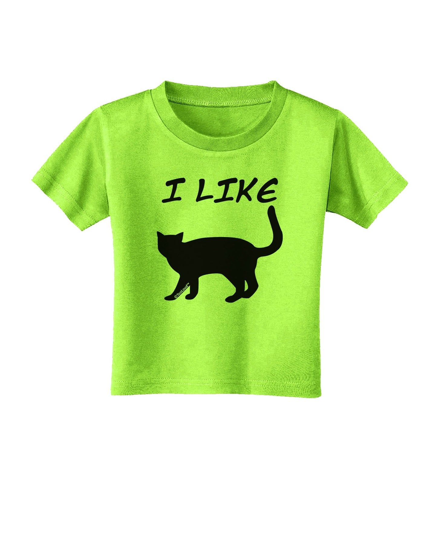 I Like Cat Silhouette Design Toddler T-Shirt by TooLoud-Toddler T-Shirt-TooLoud-Lime-Green-2T-Davson Sales