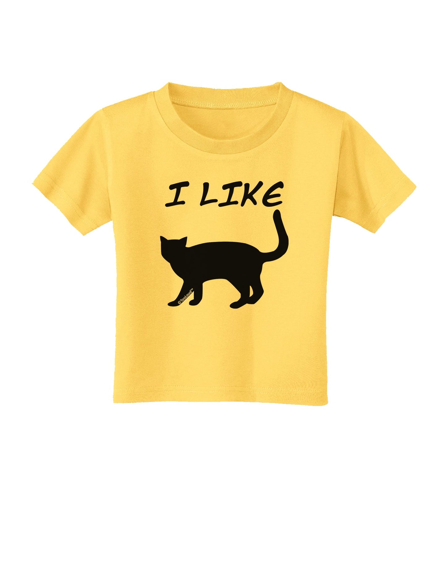 I Like Cat Silhouette Design Toddler T-Shirt by TooLoud-Toddler T-Shirt-TooLoud-Yellow-2T-Davson Sales