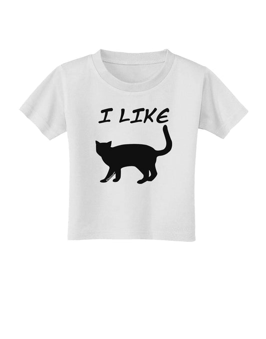 I Like Cat Silhouette Design Toddler T-Shirt by TooLoud-Toddler T-Shirt-TooLoud-White-2T-Davson Sales