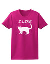 I Like Cat Silhouette Design Womens Dark T-Shirt by TooLoud-Womens T-Shirt-TooLoud-Hot-Pink-Small-Davson Sales