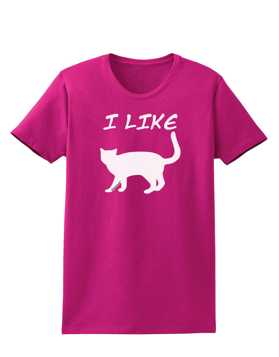 I Like Cat Silhouette Design Womens Dark T-Shirt by TooLoud-Womens T-Shirt-TooLoud-Black-X-Small-Davson Sales