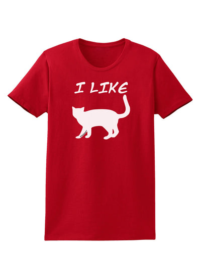 I Like Cat Silhouette Design Womens Dark T-Shirt by TooLoud-Womens T-Shirt-TooLoud-Red-X-Small-Davson Sales