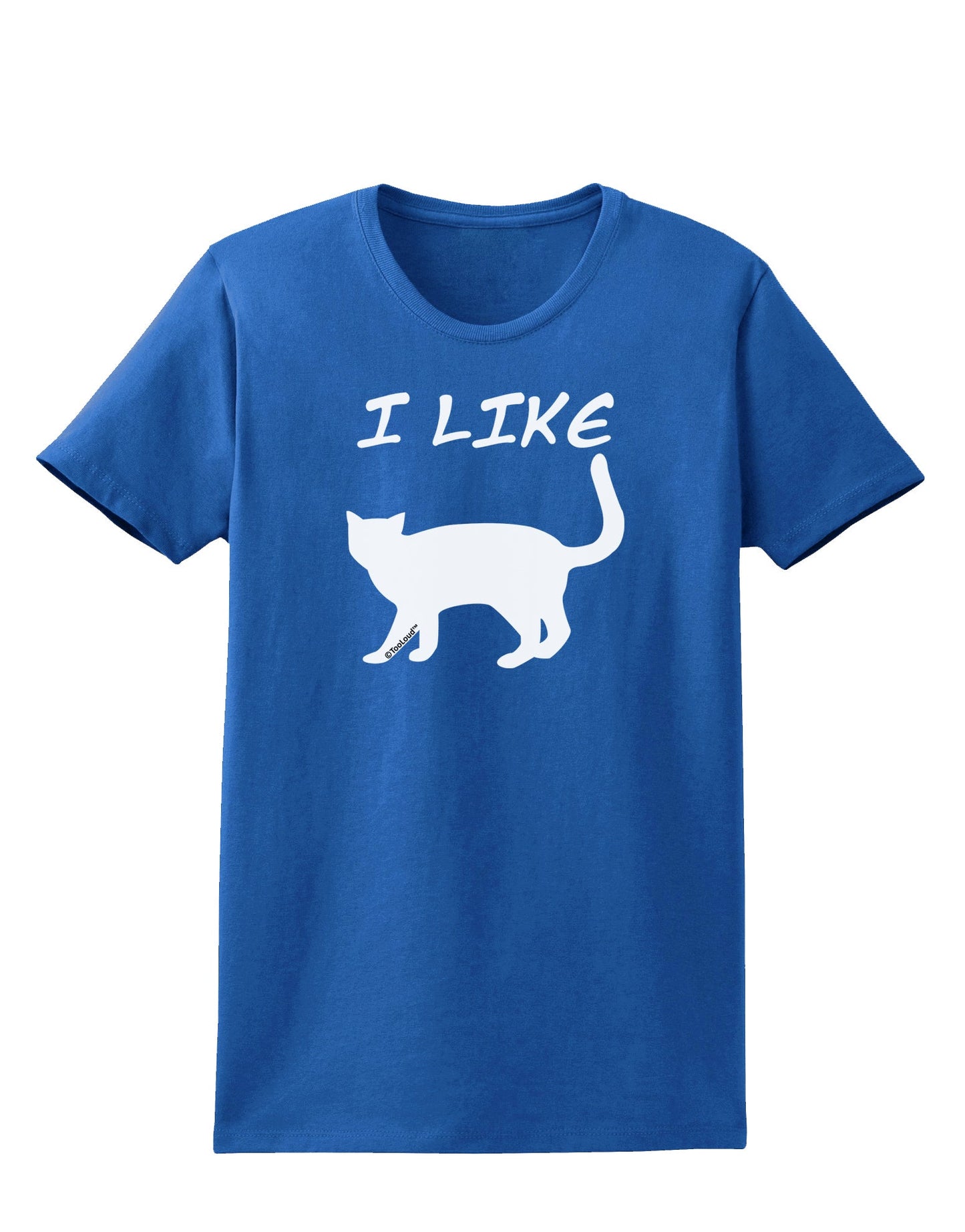 I Like Cat Silhouette Design Womens Dark T-Shirt by TooLoud-Womens T-Shirt-TooLoud-Royal-Blue-X-Small-Davson Sales