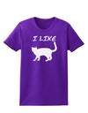 I Like Cat Silhouette Design Womens Dark T-Shirt by TooLoud-Womens T-Shirt-TooLoud-Purple-X-Small-Davson Sales