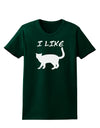 I Like Cat Silhouette Design Womens Dark T-Shirt by TooLoud-Womens T-Shirt-TooLoud-Forest-Green-Small-Davson Sales