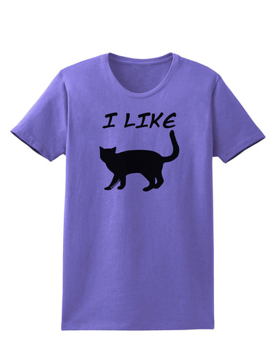 I Like Cat Silhouette Design Womens T-Shirt by TooLoud-Womens T-Shirt-TooLoud-Violet-X-Small-Davson Sales