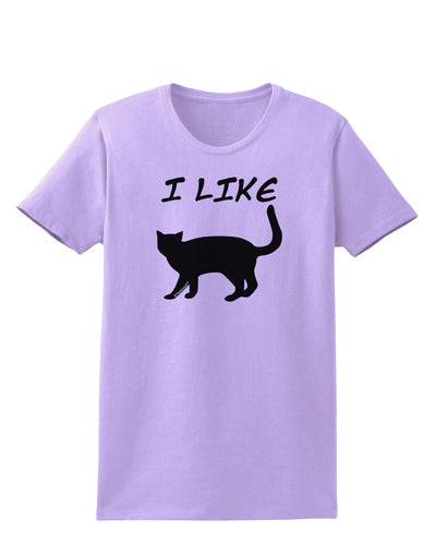 I Like Cat Silhouette Design Womens T-Shirt by TooLoud-Womens T-Shirt-TooLoud-Lavender-X-Small-Davson Sales