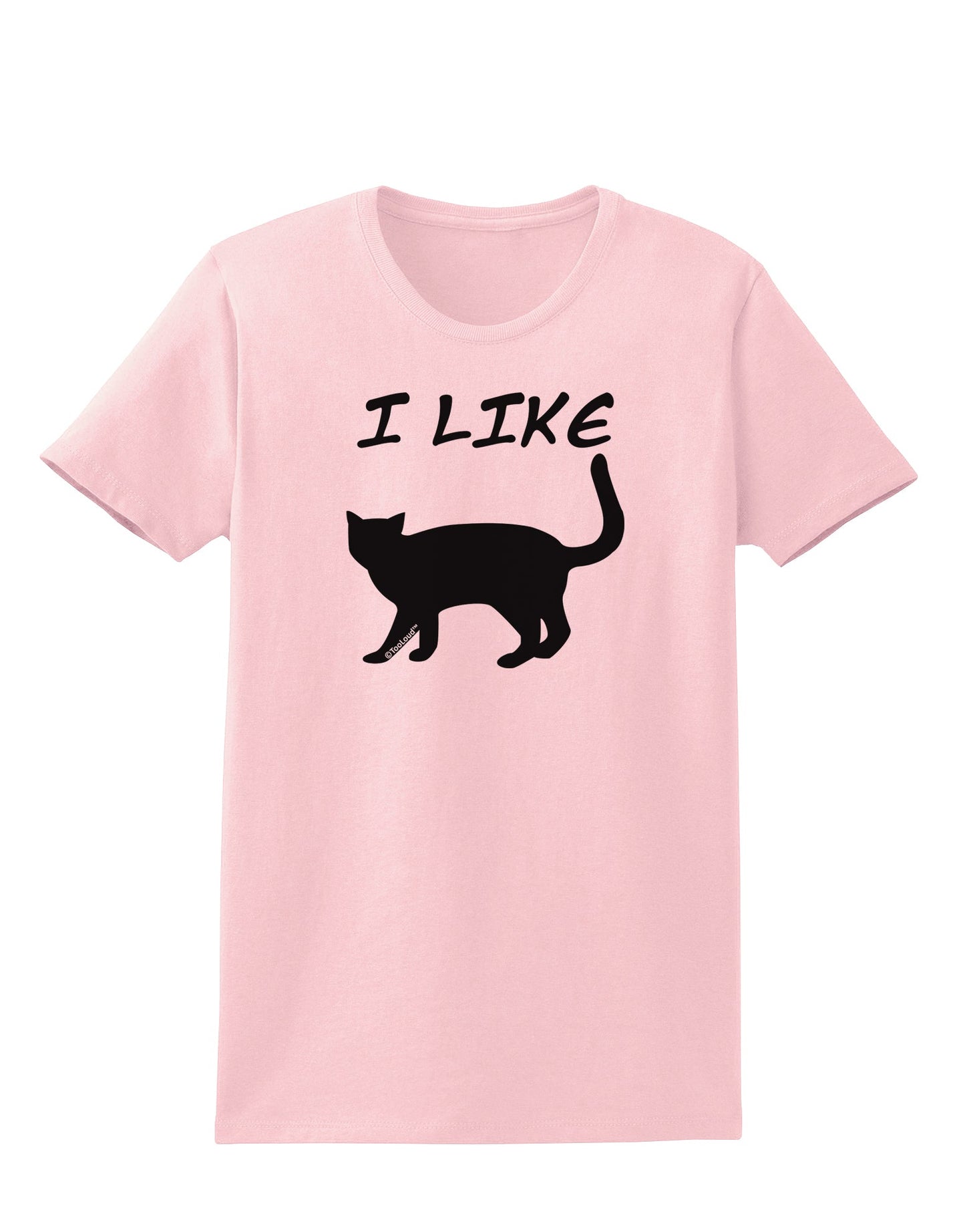 I Like Cat Silhouette Design Womens T-Shirt by TooLoud-Womens T-Shirt-TooLoud-PalePink-X-Small-Davson Sales