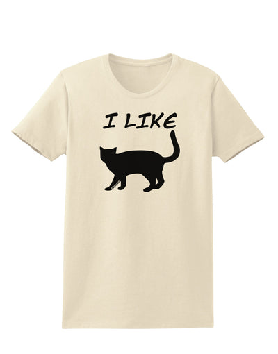 I Like Cat Silhouette Design Womens T-Shirt by TooLoud-Womens T-Shirt-TooLoud-Natural-X-Small-Davson Sales