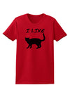 I Like Cat Silhouette Design Womens T-Shirt by TooLoud-Womens T-Shirt-TooLoud-Red-X-Small-Davson Sales