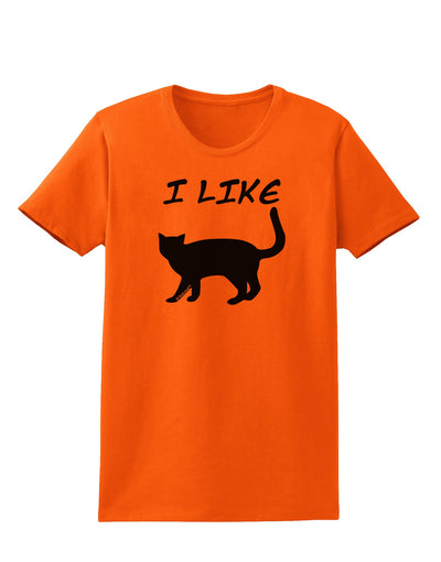 I Like Cat Silhouette Design Womens T-Shirt by TooLoud-Womens T-Shirt-TooLoud-Orange-X-Small-Davson Sales