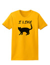 I Like Cat Silhouette Design Womens T-Shirt by TooLoud-Womens T-Shirt-TooLoud-Gold-X-Small-Davson Sales