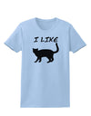 I Like Cat Silhouette Design Womens T-Shirt by TooLoud-Womens T-Shirt-TooLoud-Light-Blue-X-Small-Davson Sales