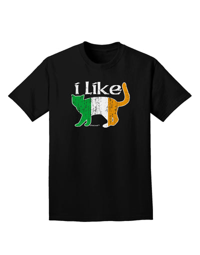 I Like Irish Cat Silhouette Adult Dark T-Shirt by TooLoud-Mens T-Shirt-TooLoud-Black-Small-Davson Sales