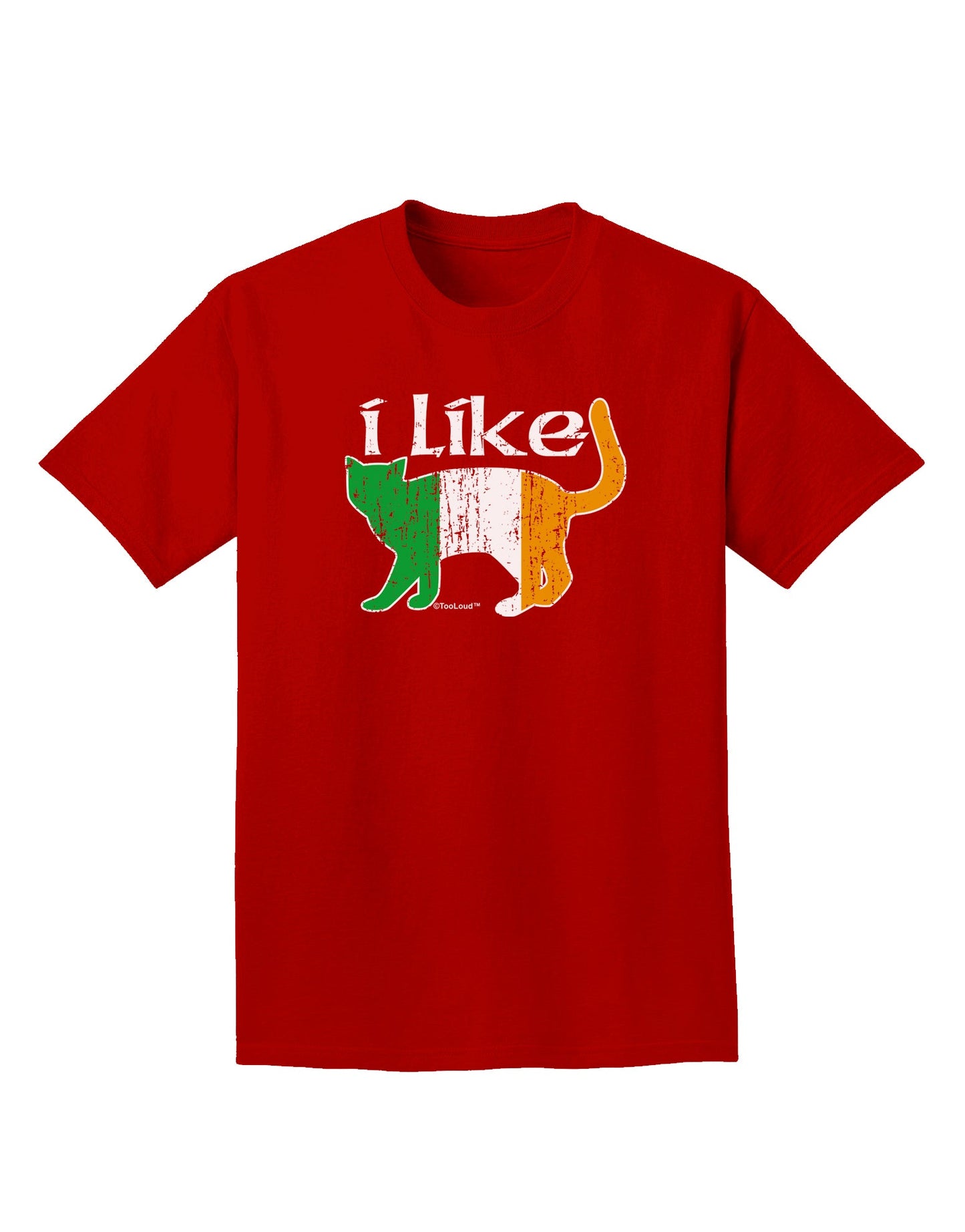 I Like Irish Cat Silhouette Adult Dark T-Shirt by TooLoud-Mens T-Shirt-TooLoud-Red-Small-Davson Sales
