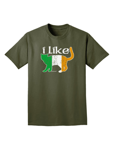 I Like Irish Cat Silhouette Adult Dark T-Shirt by TooLoud-Mens T-Shirt-TooLoud-Military-Green-Small-Davson Sales