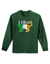 I Like Irish Cat Silhouette Adult Long Sleeve Dark T-Shirt by TooLoud-TooLoud-Dark-Green-Small-Davson Sales