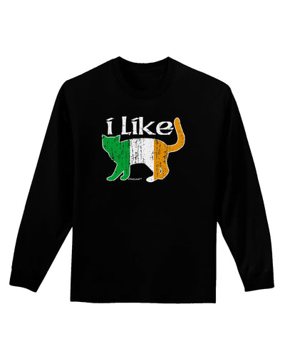 I Like Irish Cat Silhouette Adult Long Sleeve Dark T-Shirt by TooLoud-TooLoud-Black-Small-Davson Sales