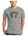 I Like Irish Cat Silhouette Adult V-Neck T-shirt by TooLoud-Mens V-Neck T-Shirt-TooLoud-HeatherGray-Small-Davson Sales