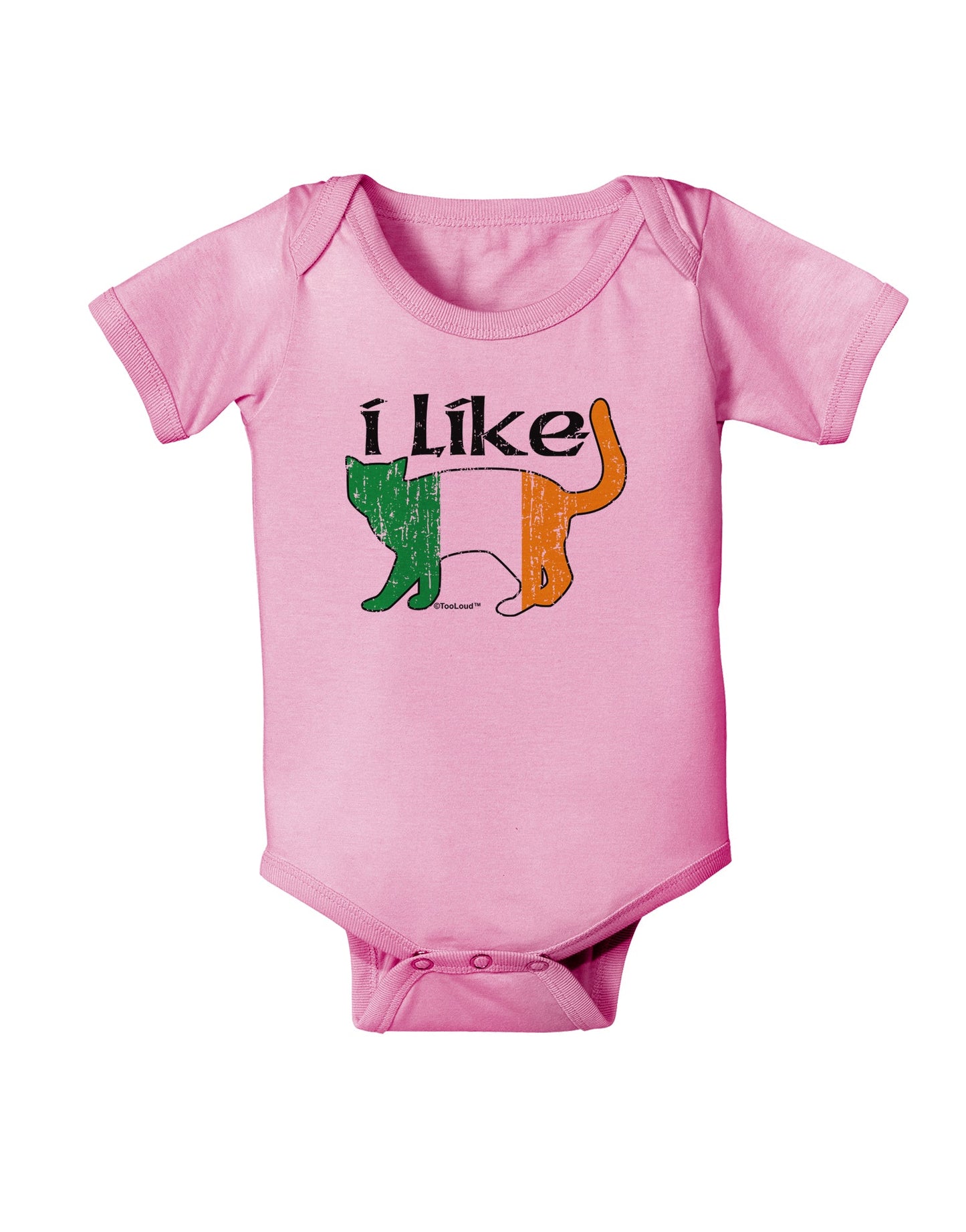 I Like Irish Cat Silhouette Baby Romper Bodysuit by TooLoud-Baby Romper-TooLoud-Light-Pink-06-Months-Davson Sales
