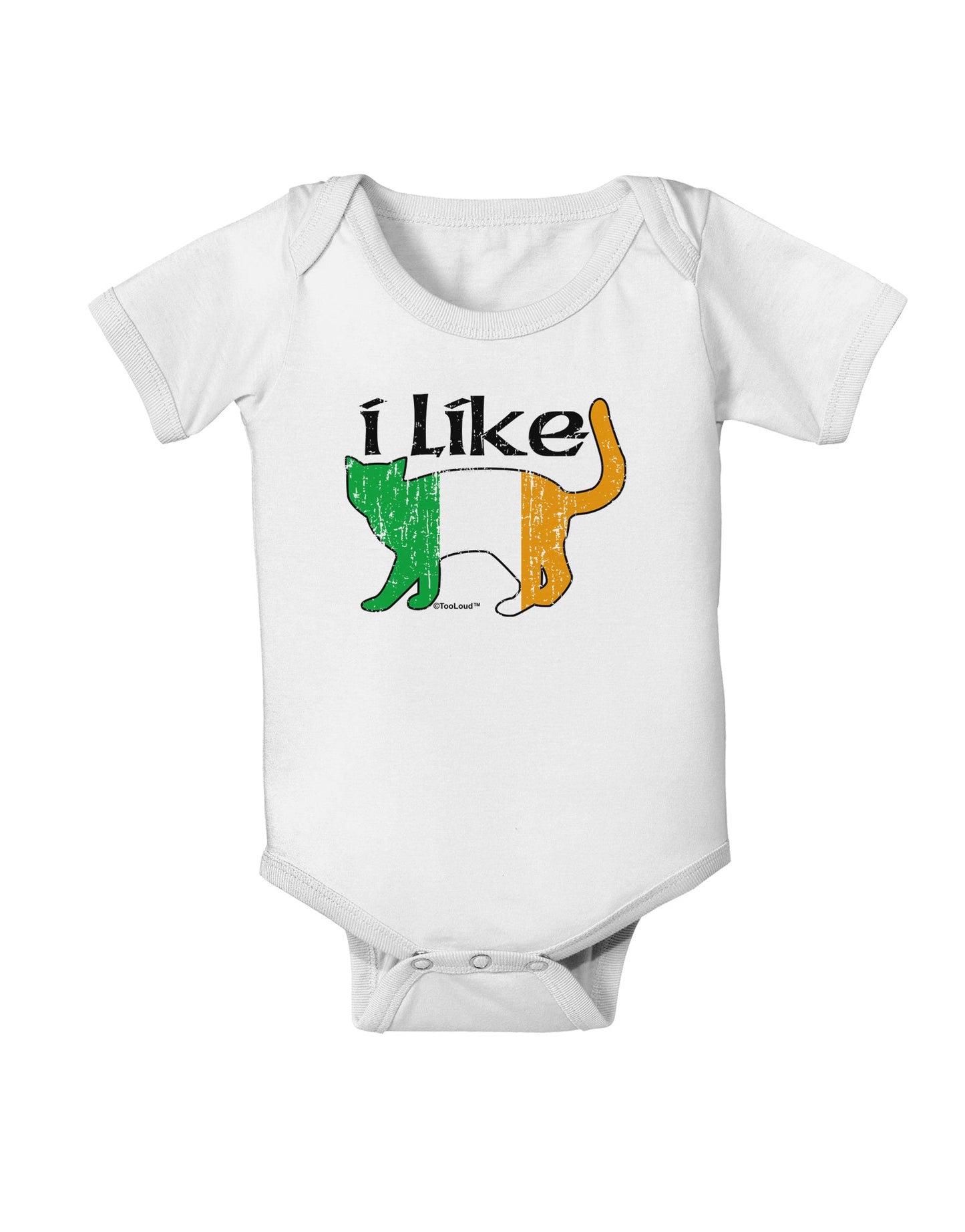 I Like Irish Cat Silhouette Baby Romper Bodysuit by TooLoud-Baby Romper-TooLoud-White-06-Months-Davson Sales