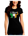 I Like Irish Cat Silhouette Juniors Crew Dark T-Shirt by TooLoud-T-Shirts Juniors Tops-TooLoud-Black-Juniors Fitted Small-Davson Sales