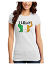 I Like Irish Cat Silhouette Juniors T-Shirt by TooLoud-Womens Juniors T-Shirt-TooLoud-White-Juniors Fitted X-Small-Davson Sales