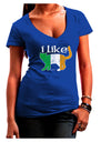 I Like Irish Cat Silhouette Juniors V-Neck Dark T-Shirt by TooLoud-Womens V-Neck T-Shirts-TooLoud-Royal-Blue-Juniors Fitted Small-Davson Sales