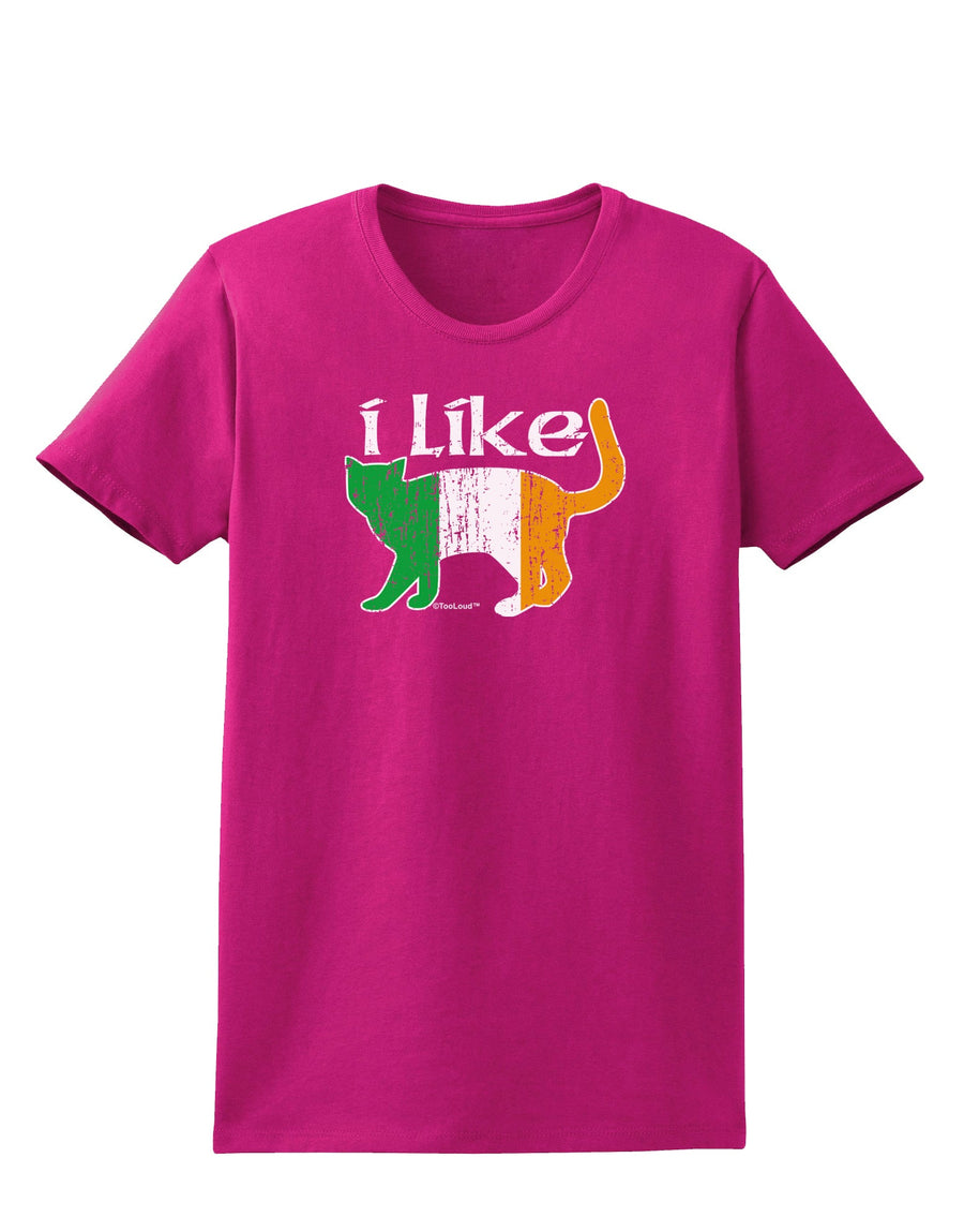 I Like Irish Cat Silhouette Womens Dark T-Shirt by TooLoud-Womens T-Shirt-TooLoud-Black-X-Small-Davson Sales