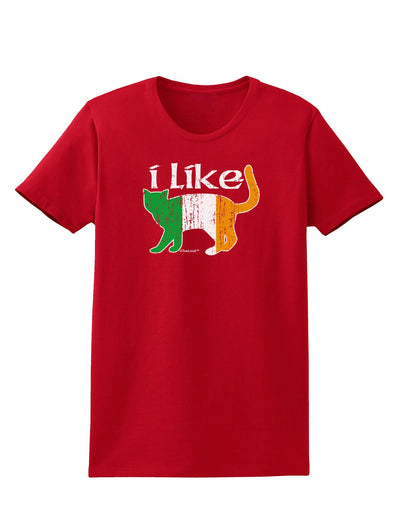 I Like Irish Cat Silhouette Womens Dark T-Shirt by TooLoud-Womens T-Shirt-TooLoud-Red-X-Small-Davson Sales