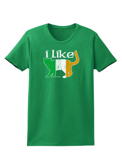 I Like Irish Cat Silhouette Womens Dark T-Shirt by TooLoud-Womens T-Shirt-TooLoud-Kelly-Green-X-Small-Davson Sales