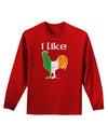 I Like Irish Rooster Silhouette Adult Long Sleeve Dark T-Shirt by TooLoud-TooLoud-Red-Small-Davson Sales