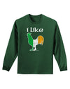 I Like Irish Rooster Silhouette Adult Long Sleeve Dark T-Shirt by TooLoud-TooLoud-Dark-Green-Small-Davson Sales