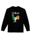 I Like Irish Rooster Silhouette Adult Long Sleeve Dark T-Shirt by TooLoud-TooLoud-Black-Small-Davson Sales