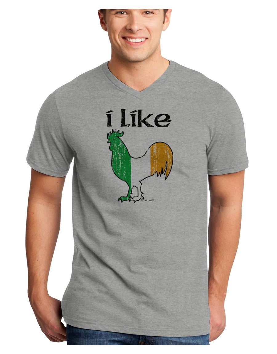 I Like Irish Rooster Silhouette Adult V-Neck T-shirt by TooLoud-Mens V-Neck T-Shirt-TooLoud-White-Small-Davson Sales