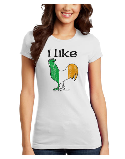 I Like Irish Rooster Silhouette Juniors T-Shirt by TooLoud-Womens Juniors T-Shirt-TooLoud-White-Juniors Fitted X-Small-Davson Sales