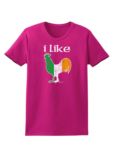 I Like Irish Rooster Silhouette Womens Dark T-Shirt by TooLoud-Womens T-Shirt-TooLoud-Hot-Pink-Small-Davson Sales