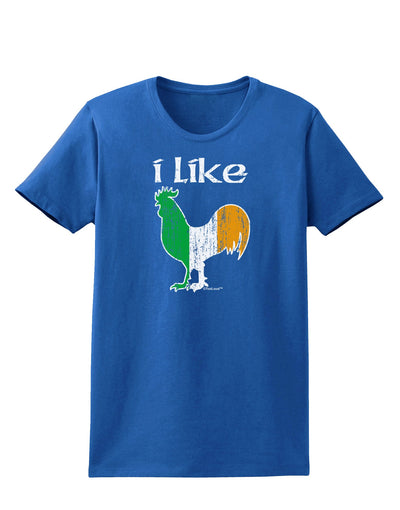 I Like Irish Rooster Silhouette Womens Dark T-Shirt by TooLoud-Womens T-Shirt-TooLoud-Royal-Blue-X-Small-Davson Sales