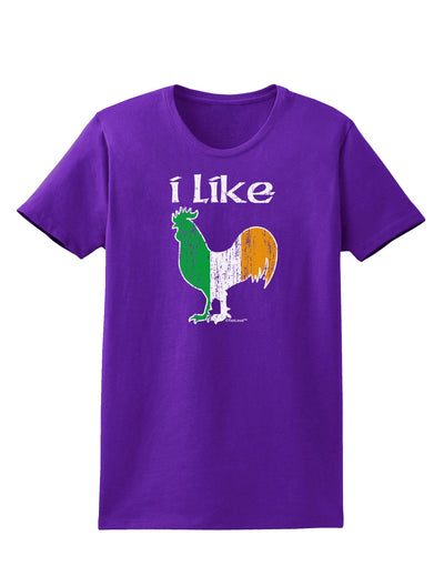 I Like Irish Rooster Silhouette Womens Dark T-Shirt by TooLoud-Womens T-Shirt-TooLoud-Purple-X-Small-Davson Sales